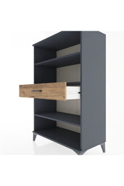 Hyperion Dolap 3 Raflı Tek Çekmeceli 88x44x134 Antrasit-Çam