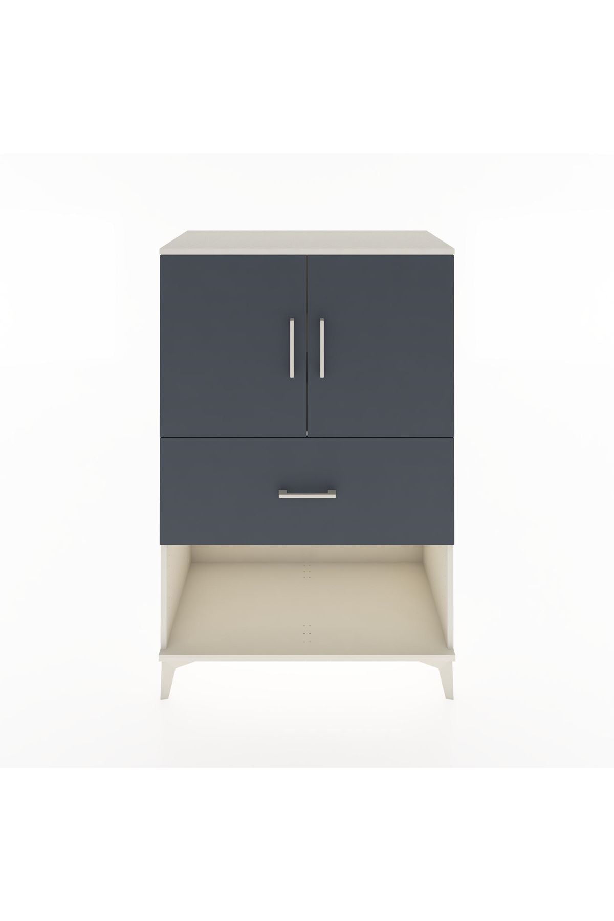 Hyperion Dolap 2 Raflı Tek Çekmeceli 2 Kapaklı 88x44x134 Aytaşı-Antrasit