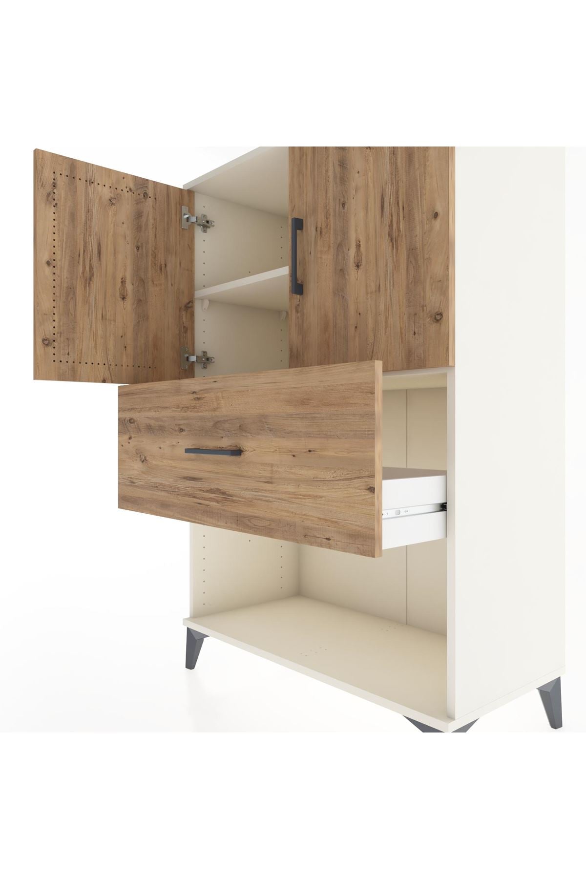 Hyperion Dolap 2 Raflı Tek Çekmeceli 2 Kapaklı 88x44x134 Aytaşı-Çam