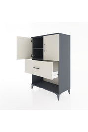 Hyperion Dolap 2 Raflı Tek Çekmeceli 2 Kapaklı 88x44x134 Antrasit-Aytaşı
