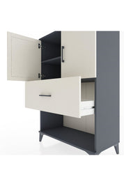 Hyperion Dolap 2 Raflı Tek Çekmeceli 2 Kapaklı 88x44x134 Antrasit-Aytaşı
