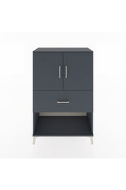 Hyperion Dolap 2 Raflı Tek Çekmeceli 2 Kapaklı 88x44x134 Antrasit-Antrasit