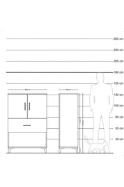 Hyperion Dolap 2 Raflı Tek Çekmeceli 2 Kapaklı 88x44x134 Antrasit-Çam