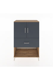 Hyperion Dolap 2 Raflı Tek Çekmeceli 2 Kapaklı 88x44x134 Çam-Antrasit