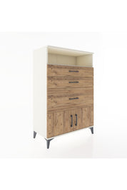 Hyperion Dolap Tek Raflı 3 Çekmeceli 2 Kapaklı 88x44x134 - S51M019V3B