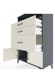 Hyperion Dolap Tek Raflı 3 Çekmeceli 2 Kapaklı 88x44x134 Antrasit-Aytaşı