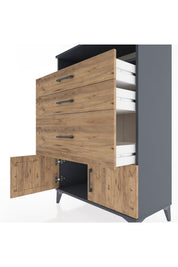 Hyperion Dolap Tek Raflı 3 Çekmeceli 2 Kapaklı 88x44x134 - S51M019V6B