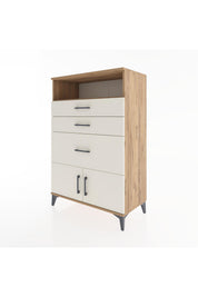 Hyperion Dolap Tek Raflı 3 Çekmeceli 2 Kapaklı 88x44x134 Çam-Aytaşı