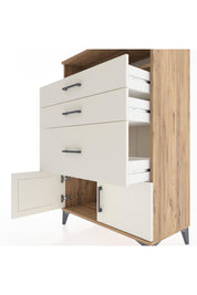 Hyperion Dolap Tek Raflı 3 Çekmeceli 2 Kapaklı 88x44x134 Çam-Aytaşı