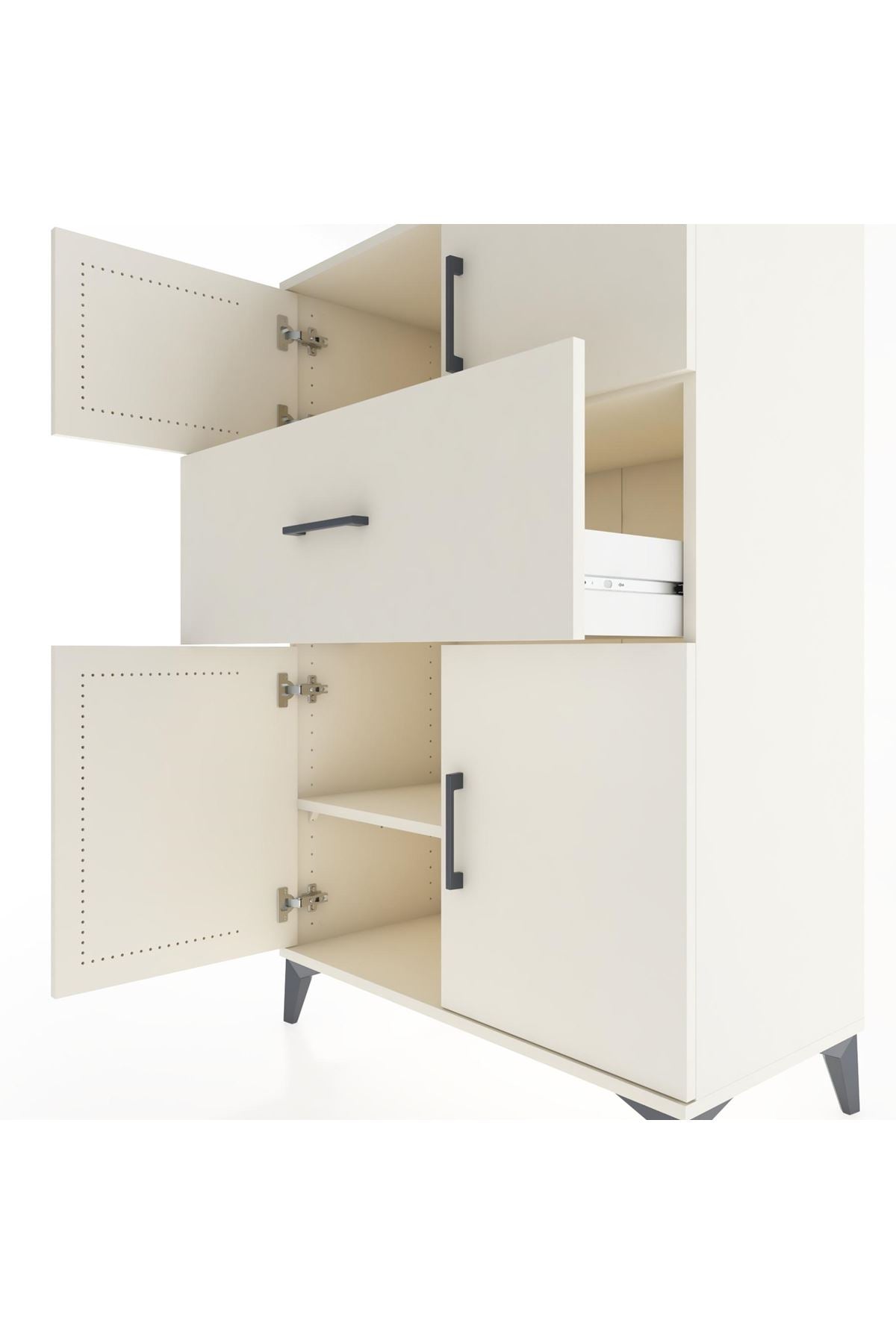 Hyperion Dolap 2 Raflı Tek Çekmeceli 4 Kapaklı 88x44x134 Aytaşı-Aytaşı