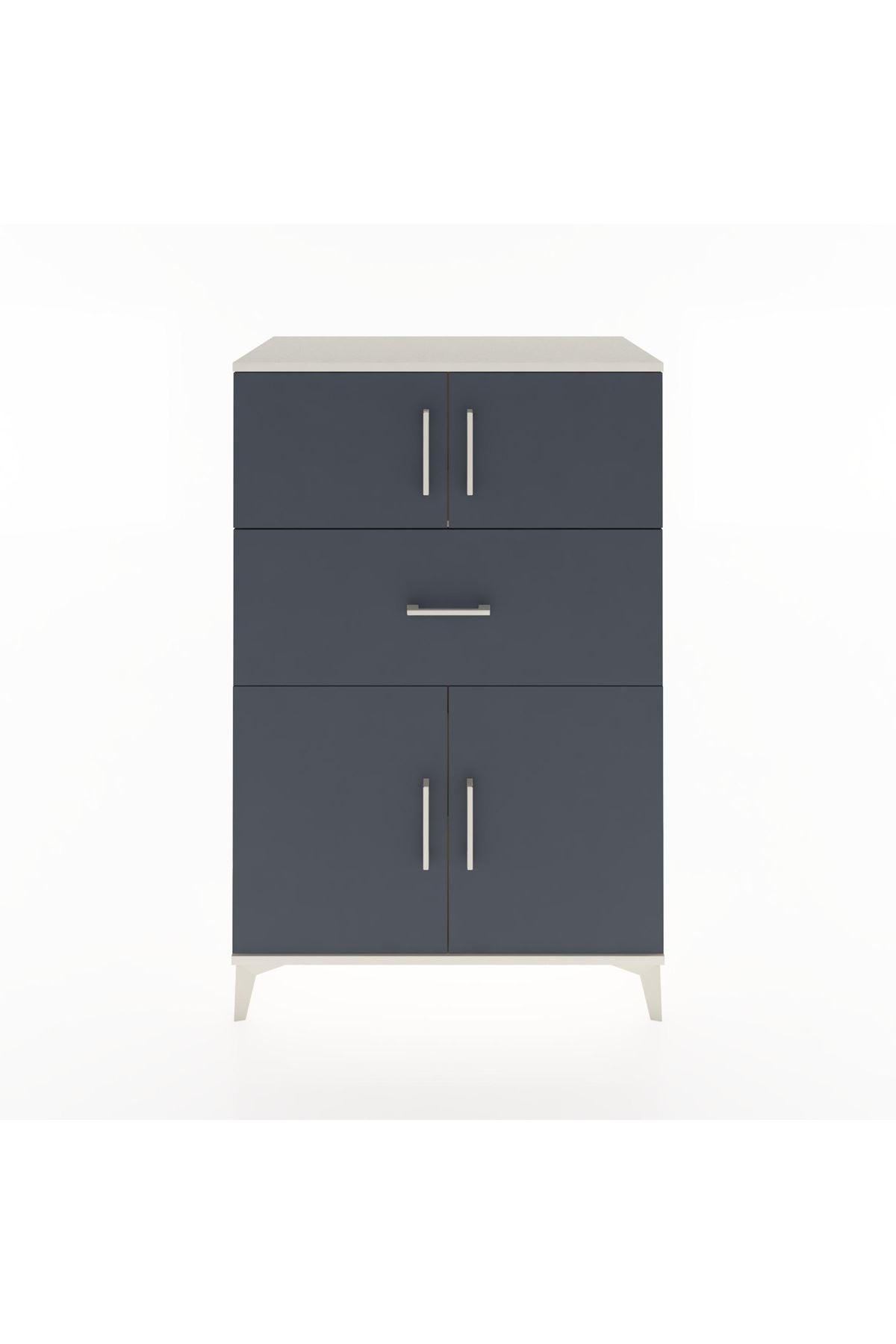 Hyperion Dolap 2 Raflı Tek Çekmeceli 4 Kapaklı 88x44x134 Aytaşı-Antrasit