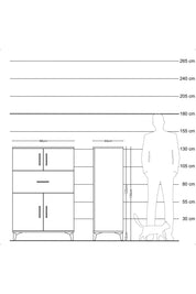 Hyperion Dolap 2 Raflı Tek Çekmeceli 4 Kapaklı 88x44x134 Aytaşı-Çam