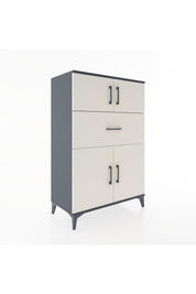 Hyperion Dolap 2 Raflı Tek Çekmeceli 4 Kapaklı 88x44x134 Antrasit-Aytaşı