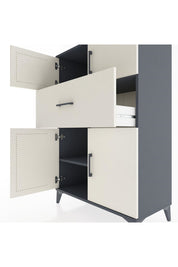 Hyperion Dolap 2 Raflı Tek Çekmeceli 4 Kapaklı 88x44x134 Antrasit-Aytaşı