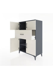 Hyperion Dolap 2 Raflı Tek Çekmeceli 4 Kapaklı 88x44x134 Antrasit-Aytaşı