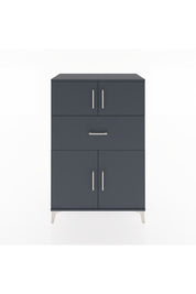 Hyperion Dolap 2 Raflı Tek Çekmeceli 4 Kapaklı 88x44x134 Antrasit-Antrasit