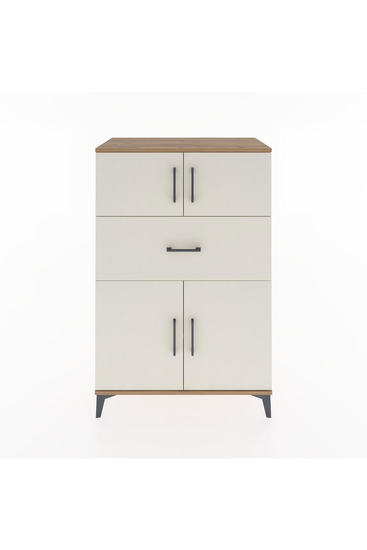 Hyperion Dolap 2 Raflı Tek Çekmeceli 4 Kapaklı 88x44x134 Çam-Aytaşı