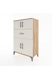 Hyperion Dolap 2 Raflı Tek Çekmeceli 4 Kapaklı 88x44x134 Çam-Aytaşı