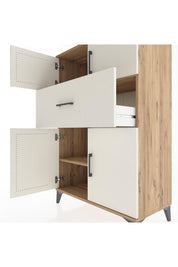Hyperion Dolap 2 Raflı Tek Çekmeceli 4 Kapaklı 88x44x134 Çam-Aytaşı