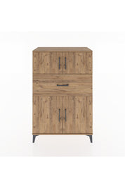 Hyperion Dolap 2 Raflı Tek Çekmeceli 4 Kapaklı 88x44x134 Çam-Çam