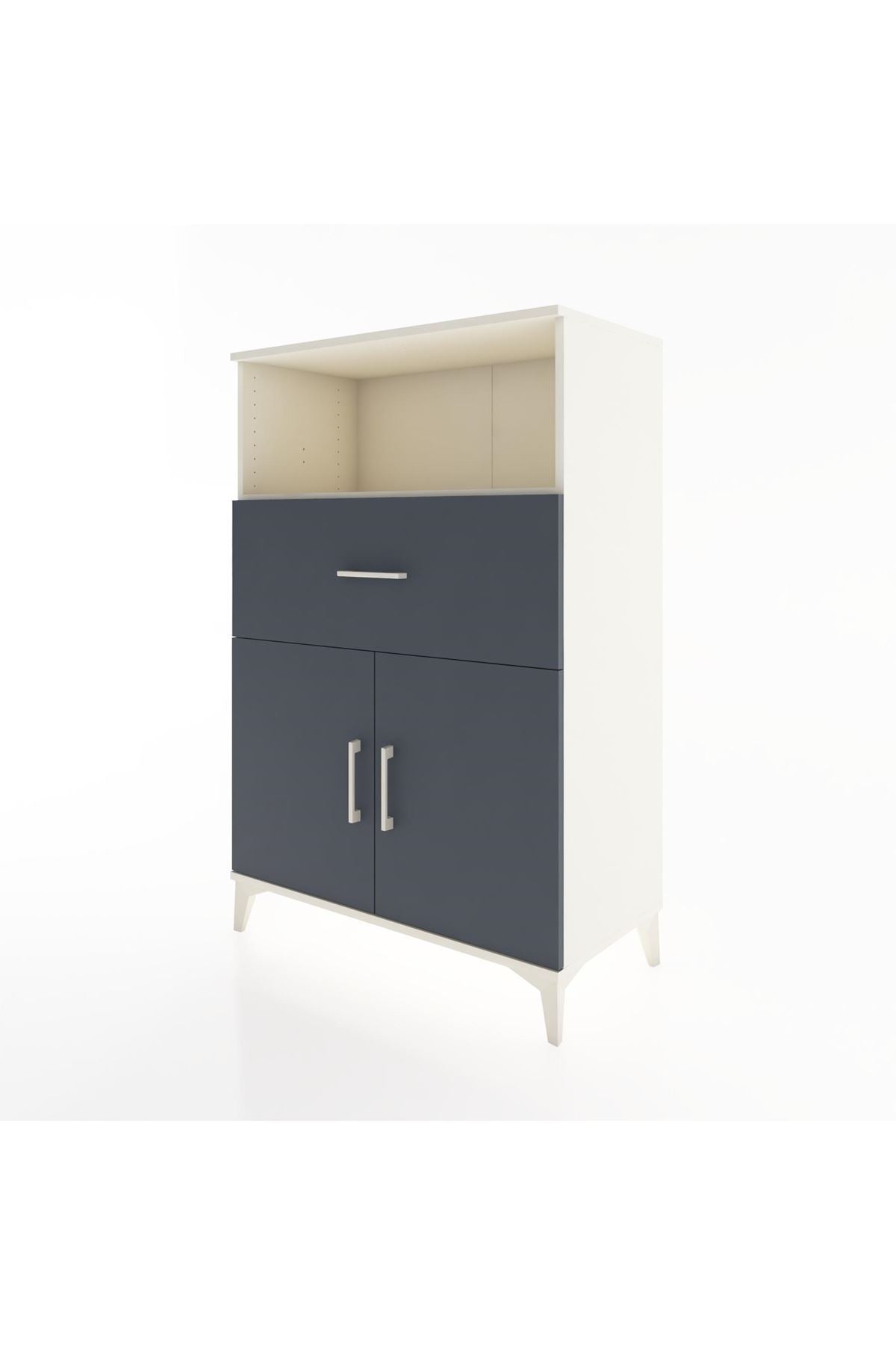 Hyperion Dolap 2 Raflı Tek Çekmeceli 2 Kapaklı 88x44x134 Aytaşı-Antrasit