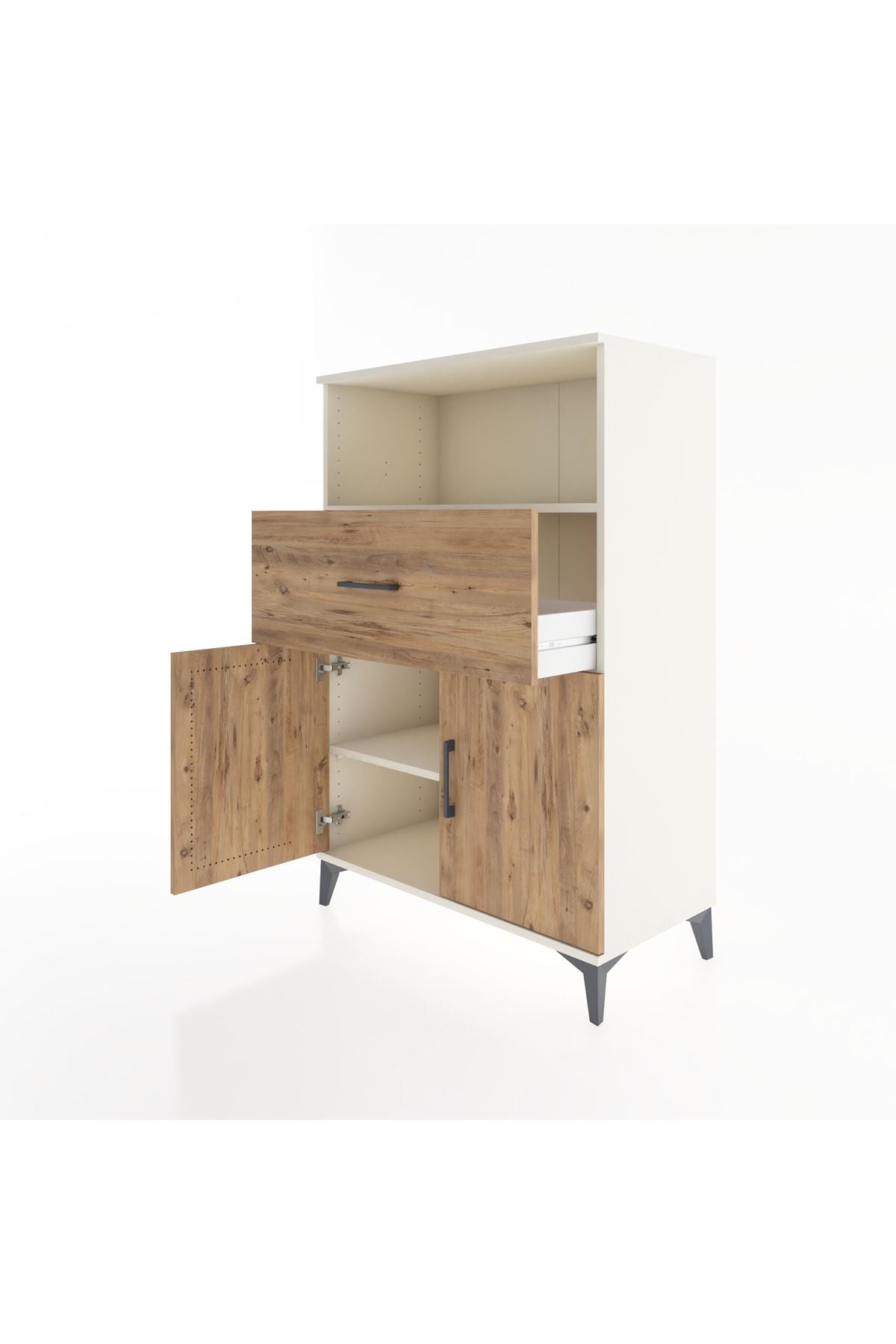 Hyperion Dolap 2 Raflı Tek Çekmeceli 2 Kapaklı 88x44x134 Aytaşı-Çam