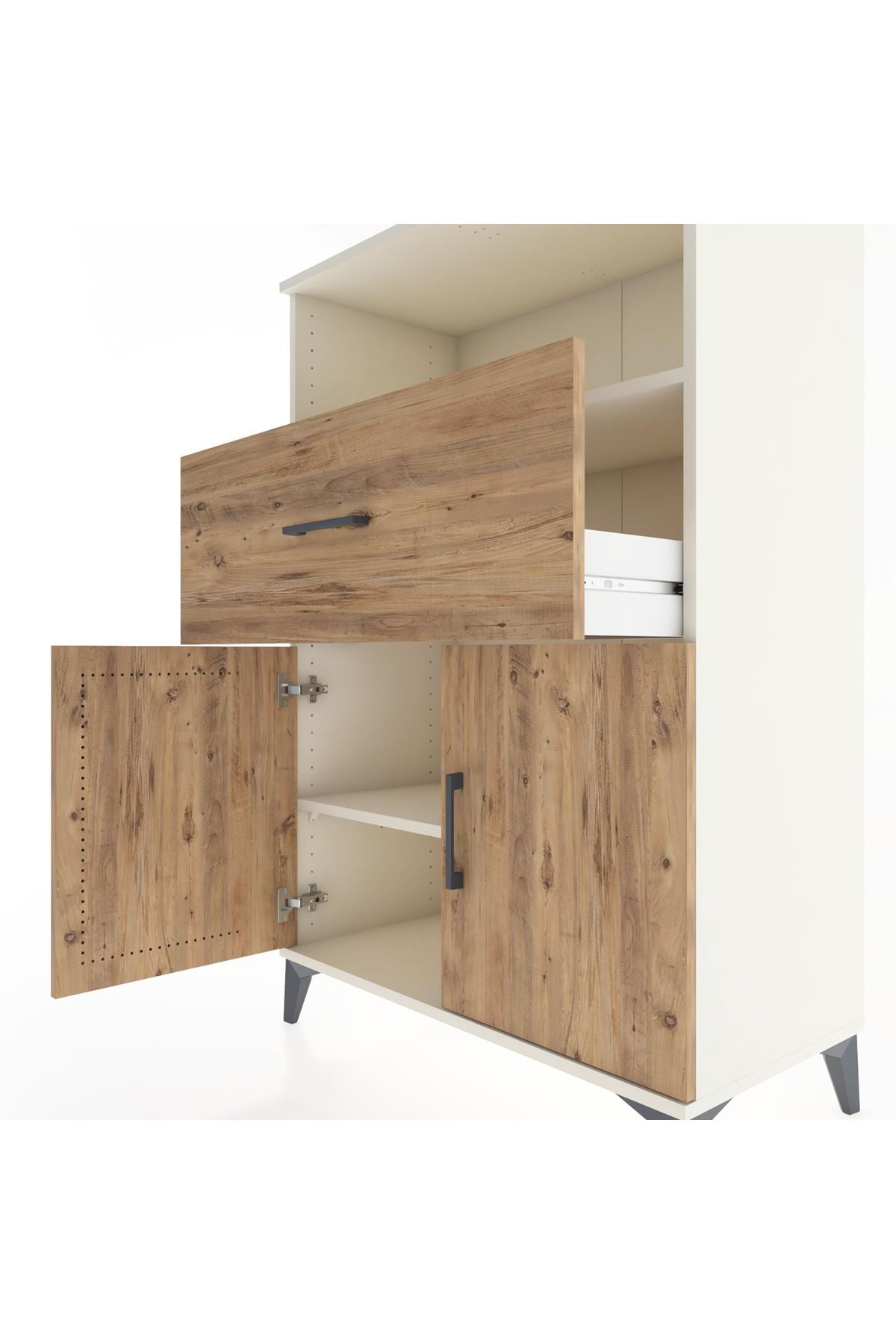 Hyperion Dolap 2 Raflı Tek Çekmeceli 2 Kapaklı 88x44x134 Aytaşı-Çam