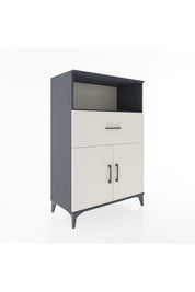 Hyperion Dolap 2 Raflı Tek Çekmeceli 2 Kapaklı 88x44x134 Antrasit-Aytaşı