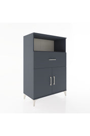 Hyperion Dolap 2 Raflı Tek Çekmeceli 2 Kapaklı 88x44x134 Antrasit-Antrasit