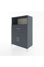 Hyperion Dolap 2 Raflı Tek Çekmeceli 2 Kapaklı 88x44x134 Antrasit-Antrasit