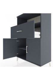 Hyperion Dolap 2 Raflı Tek Çekmeceli 2 Kapaklı 88x44x134 Antrasit-Antrasit