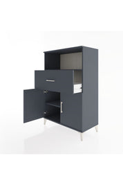 Hyperion Dolap 2 Raflı Tek Çekmeceli 2 Kapaklı 88x44x134 Antrasit-Antrasit
