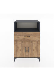 Hyperion Dolap 2 Raflı Tek Çekmeceli 2 Kapaklı 88x44x134 Antrasit-Çam