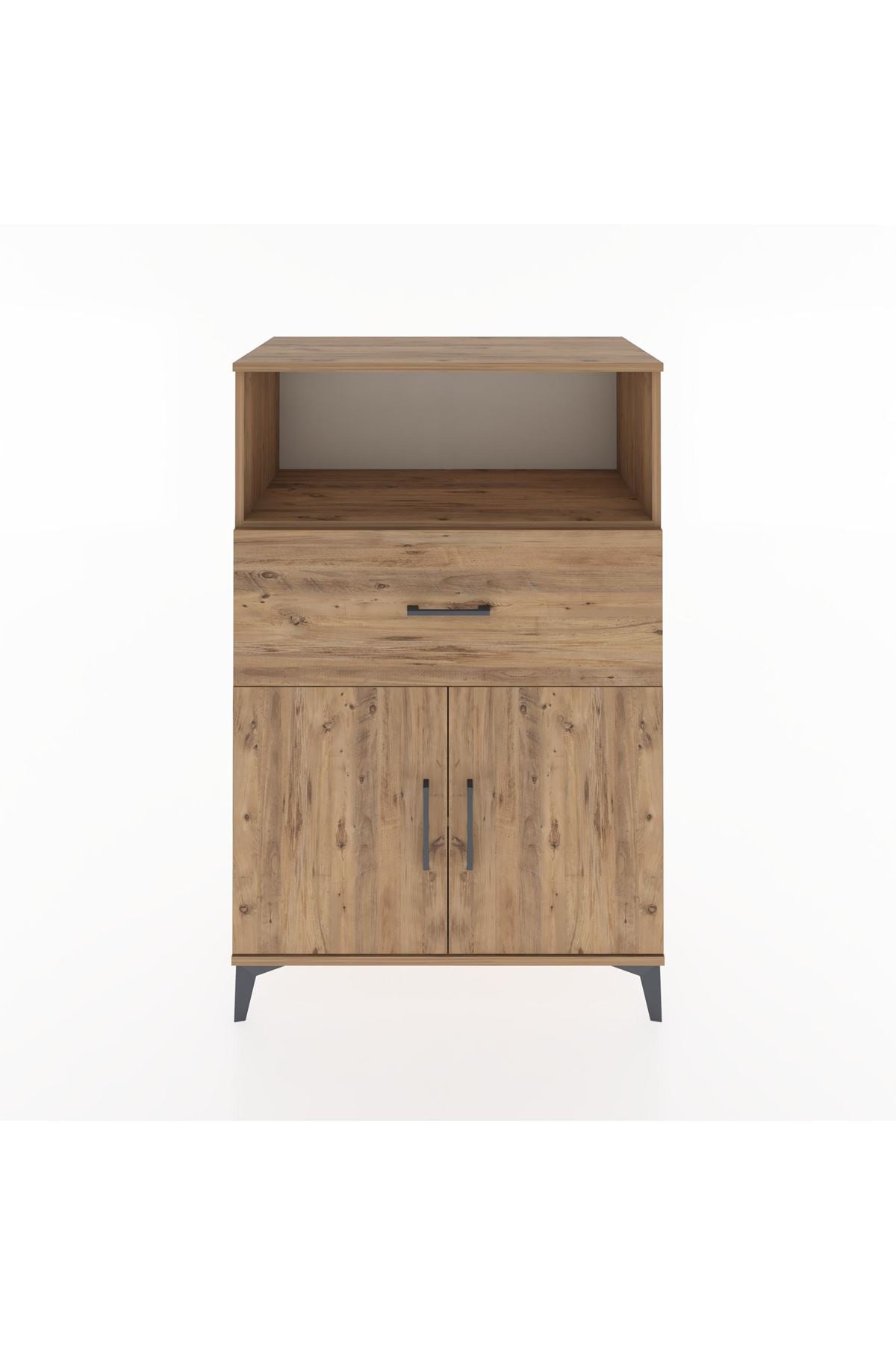 Hyperion Dolap 2 Raflı Tek Çekmeceli 2 Kapaklı 88x44x134 Çam-Çam