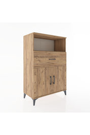 Hyperion Dolap 2 Raflı Tek Çekmeceli 2 Kapaklı 88x44x134 Çam-Çam
