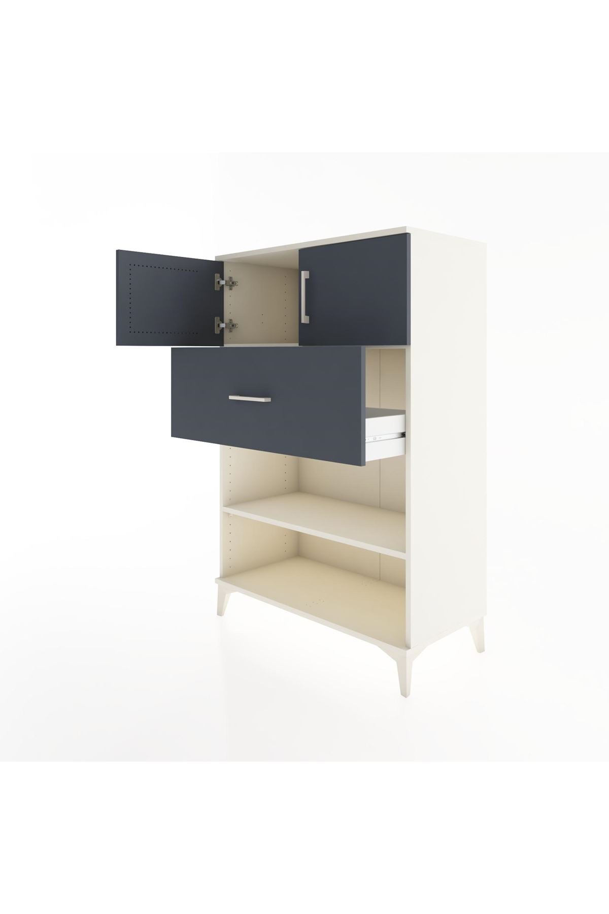 Hyperion Dolap 2 Raflı Tek Çekmeceli 2 Kapaklı 88x44x134 Aytaşı-Antrasit