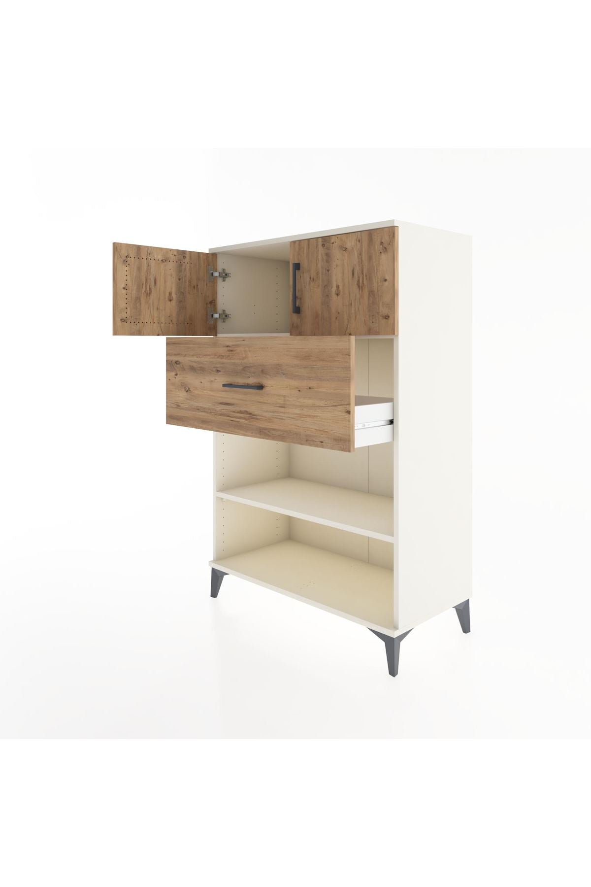 Hyperion Dolap 2 Raflı Tek Çekmeceli 2 Kapaklı 88x44x134 Aytaşı-Çam