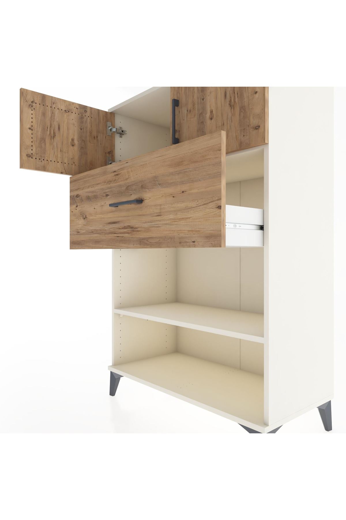 Hyperion Dolap 2 Raflı Tek Çekmeceli 2 Kapaklı 88x44x134 Aytaşı-Çam