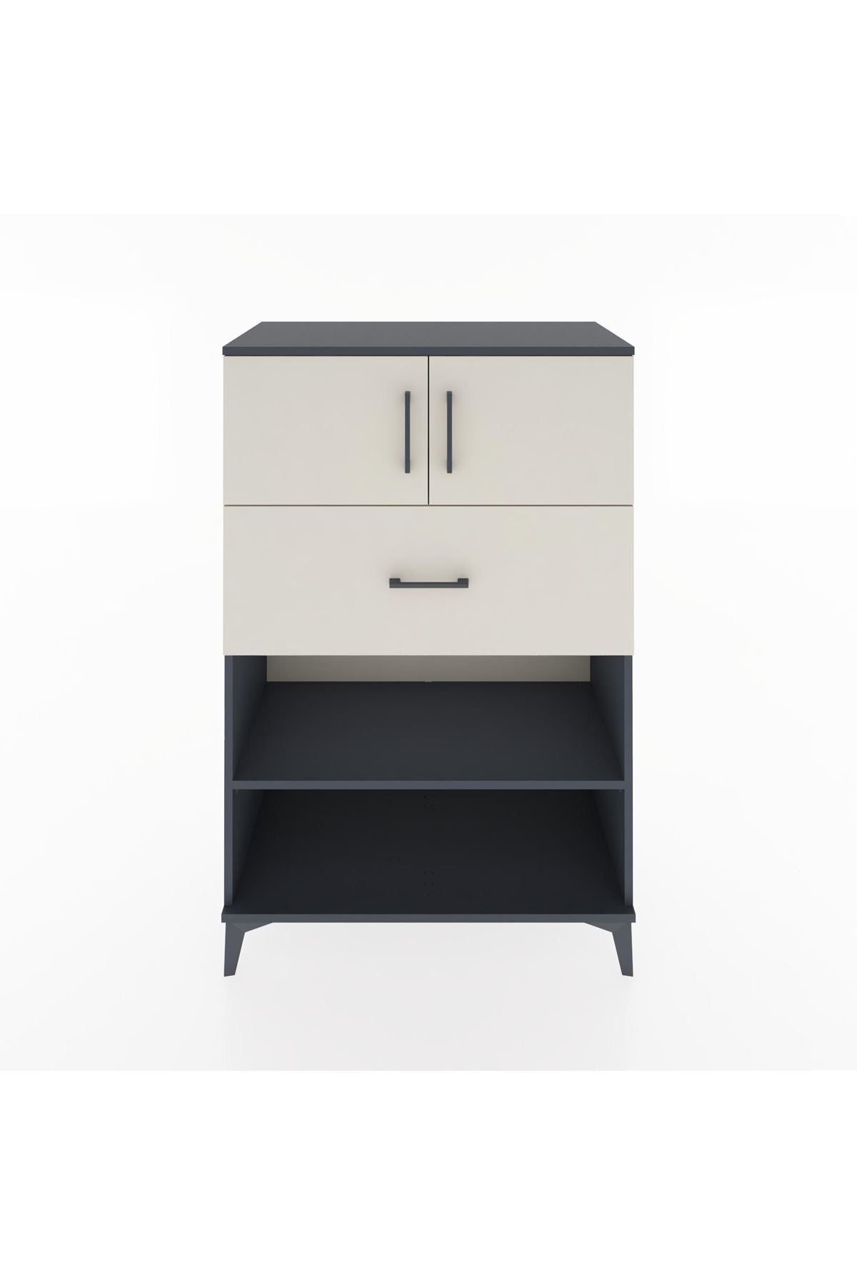 Hyperion Dolap 2 Raflı Tek Çekmeceli 2 Kapaklı 88x44x134 Antrasit-Aytaşı