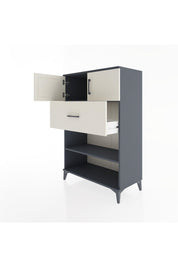 Hyperion Dolap 2 Raflı Tek Çekmeceli 2 Kapaklı 88x44x134 Antrasit-Aytaşı
