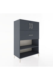 Hyperion Dolap 2 Raflı Tek Çekmeceli 2 Kapaklı 88x44x134 Antrasit-Antrasit