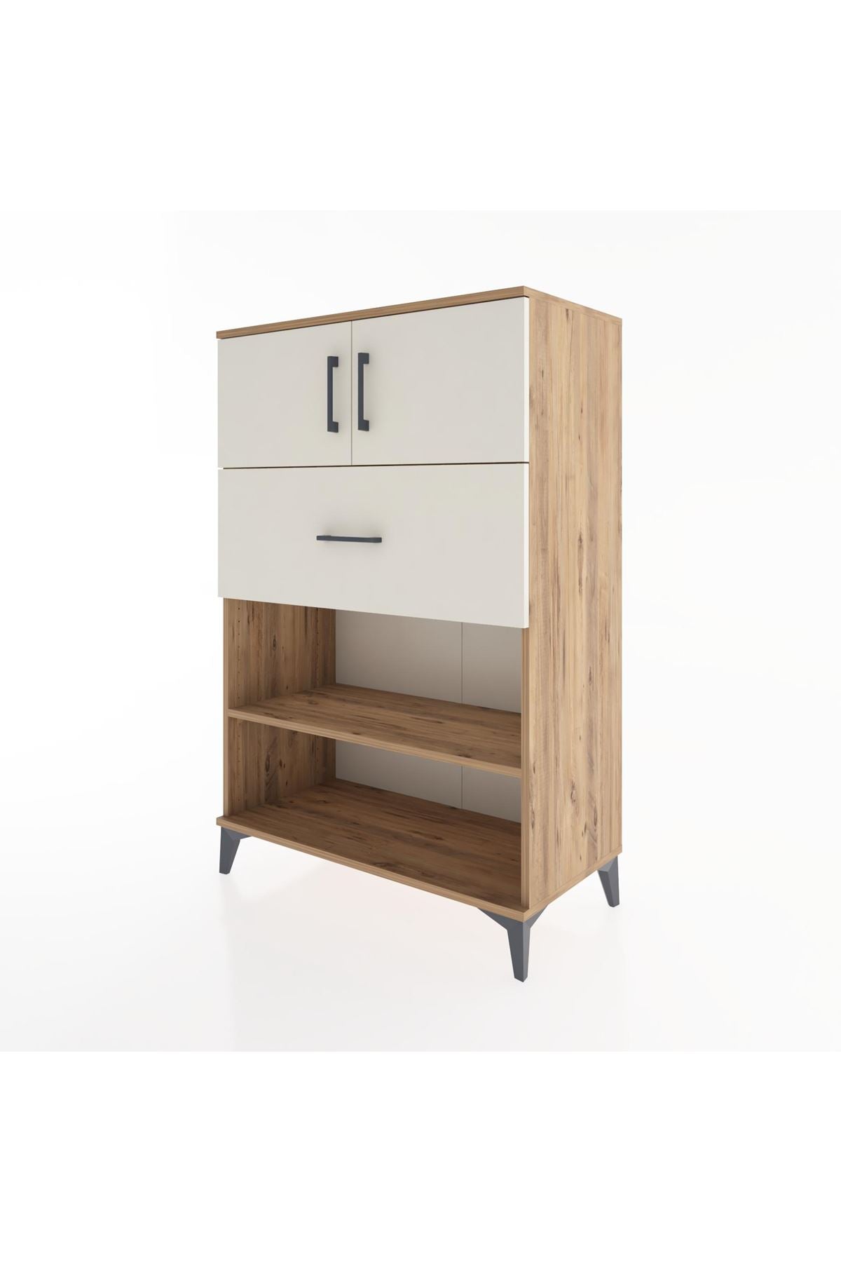 Hyperion Dolap 2 Raflı Tek Çekmeceli 2 Kapaklı 88x44x134 Çam-Aytaşı