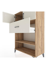 Hyperion Dolap 2 Raflı Tek Çekmeceli 2 Kapaklı 88x44x134 Çam-Aytaşı