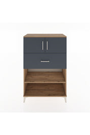 Hyperion Dolap 2 Raflı Tek Çekmeceli 2 Kapaklı 88x44x134 Çam-Antrasit