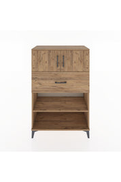 Hyperion Dolap 2 Raflı Tek Çekmeceli 2 Kapaklı 88x44x134 Çam-Çam