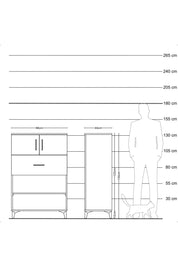Hyperion Dolap 2 Raflı Tek Çekmeceli 2 Kapaklı 88x44x134 Çam-Çam