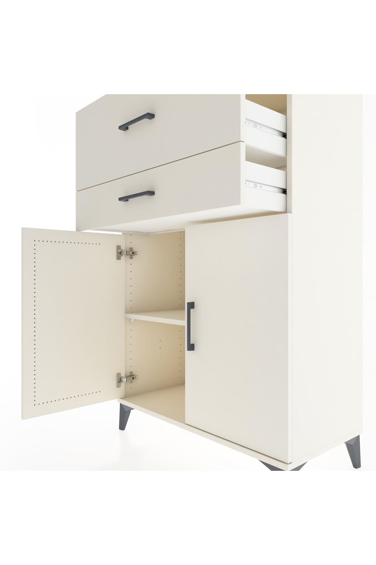 Hyperion Dolap Tek Raflı 2 Çekmeceli 2 Kapaklı 88x44x134 - S51M023V1B