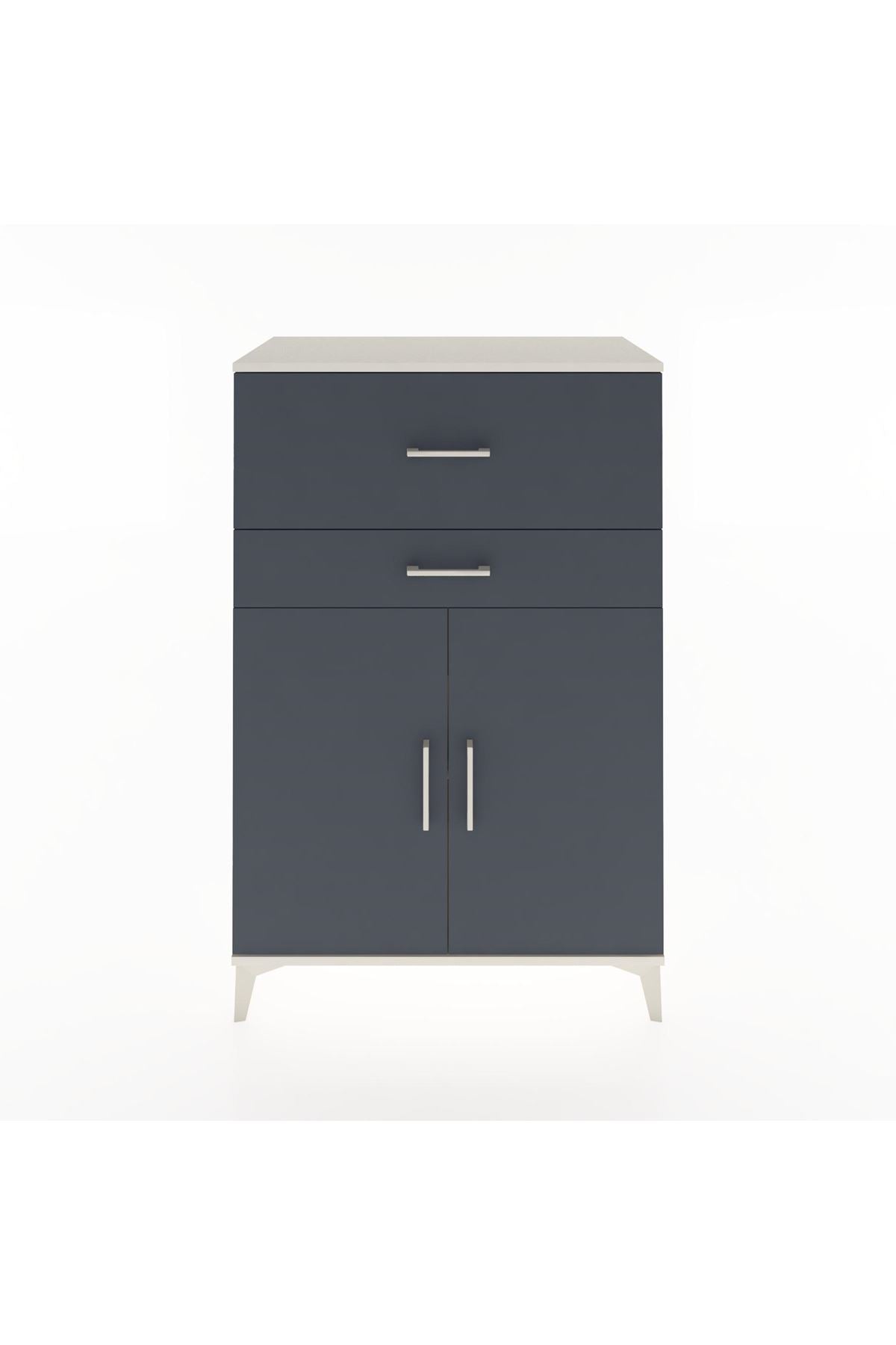 Hyperion Dolap Tek Raflı 2 Çekmeceli 2 Kapaklı 88x44x134 Aytaşı-Antrasit