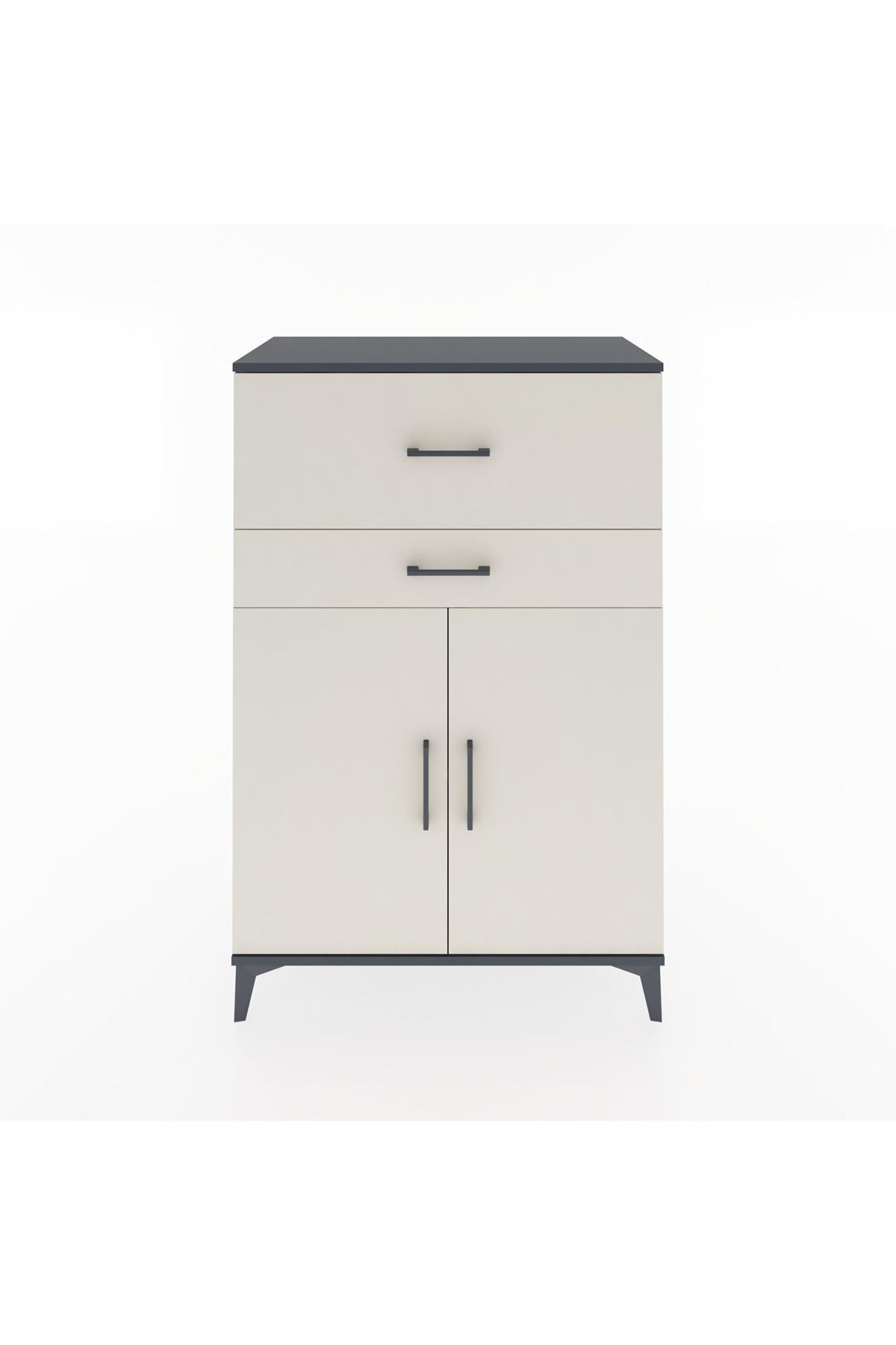 Hyperion Dolap Tek Raflı 2 Çekmeceli 2 Kapaklı 88x44x134 - S51M023V4B
