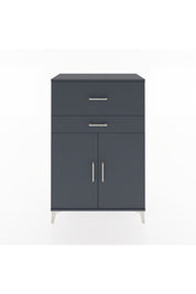Hyperion Dolap Tek Raflı 2 Çekmeceli 2 Kapaklı 88x44x134 Antrasit-Antrasit